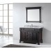 Huntshire 48" Single Bathroom Vanity in Dark Walnut with Marble Top and Round Sink with Polished Chrome Faucet and Mirror - B07D3YSDHR